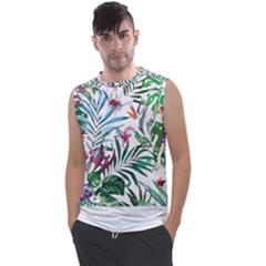 Tropical T- Shirt Tropical Bloom Wool Flowers T- Shirt Men s Regular Tank Top