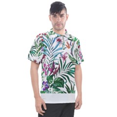 Tropical T- Shirt Tropical Bloom Wool Flowers T- Shirt Men s Polo Tee