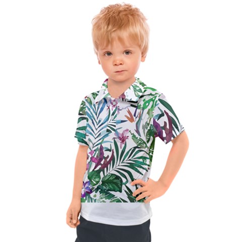 Tropical T- Shirt Tropical Bloom Wool Flowers T- Shirt Kids  Polo Tee by maxcute