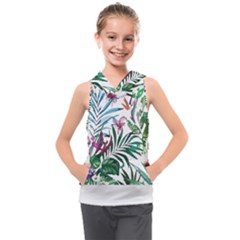 Tropical T- Shirt Tropical Bloom Wool Flowers T- Shirt Kids  Sleeveless Hoodie