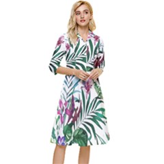 Tropical T- Shirt Tropical Bloom Wool Flowers T- Shirt Classy Knee Length Dress