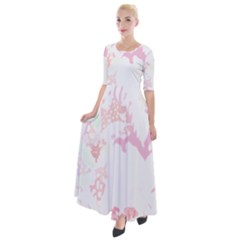 Tropical T- Shirt Tropical Bright Shrimp Flower T- Shirt Half Sleeves Maxi Dress by maxcute