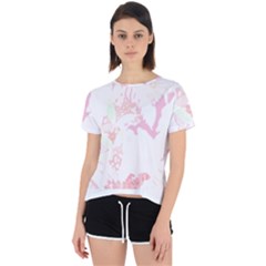 Tropical T- Shirt Tropical Bright Shrimp Flower T- Shirt Open Back Sport Tee by maxcute