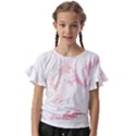 Tropical T- Shirt Tropical Bright Shrimp Flower T- Shirt Kids  Cut Out Flutter Sleeves View1