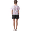 Tropical T- Shirt Tropical Bright Shrimp Flower T- Shirt Kids  Cut Out Flutter Sleeves View2