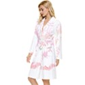 Tropical T- Shirt Tropical Bright Shrimp Flower T- Shirt Long Sleeve Velour Robe View2