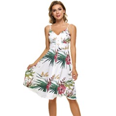 Tropical T- Shirt Tropical Bright Woods T- Shirt Sleeveless Tie Front Chiffon Dress by maxcute