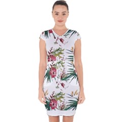 Tropical T- Shirt Tropical Charming Hissing T- Shirt Capsleeve Drawstring Dress  by maxcute