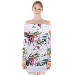 Tropical T- Shirt Tropical Charming Hissing T- Shirt Long Sleeve Off Shoulder Dress by maxcute