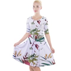 Tropical T- Shirt Tropical Charming Hissing T- Shirt Quarter Sleeve A-line Dress by maxcute