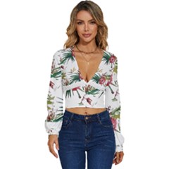 Tropical T- Shirt Tropical Charming Hissing T- Shirt Long Sleeve Deep-v Velour Top