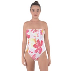 Tropical T- Shirt Tropical Creative Hawaiian T- Shirt Tie Back One Piece Swimsuit by maxcute