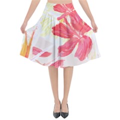 Tropical T- Shirt Tropical Creative Hawaiian T- Shirt Flared Midi Skirt by maxcute