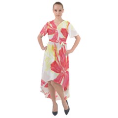 Tropical T- Shirt Tropical Creative Hawaiian T- Shirt Front Wrap High Low Dress by maxcute