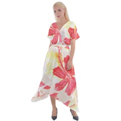 Tropical T- Shirt Tropical Creative Hawaiian T- Shirt Cross Front Sharkbite Hem Maxi Dress by maxcute