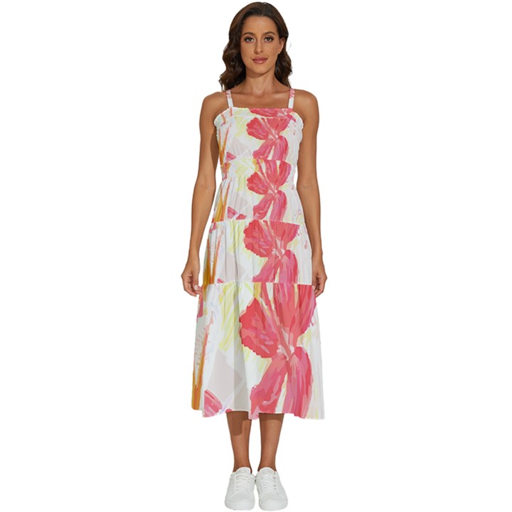 Tropical T- Shirt Tropical Creative Hawaiian T- Shirt Sleeveless Shoulder Straps Boho Dress