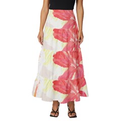 Tropical T- Shirt Tropical Creative Hawaiian T- Shirt Tiered Ruffle Maxi Skirt by maxcute