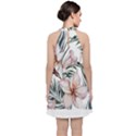 Tropical T- Shirt Tropical Delicate Bloom T- Shirt Velvet Halter Neckline Dress  View2