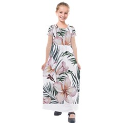 Tropical T- Shirt Tropical Delicate Bloom T- Shirt Kids  Short Sleeve Maxi Dress by maxcute