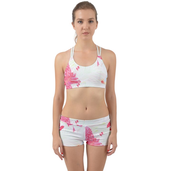 Tropical T- Shirt Tropical Elegant Flourish T- Shirt Back Web Gym Set