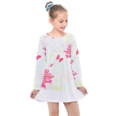 Tropical T- Shirt Tropical Elegant Flourish T- Shirt Kids  Long Sleeve Dress by maxcute