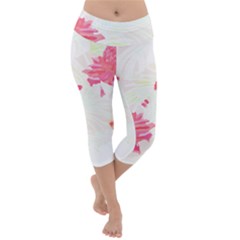 Tropical T- Shirt Tropical Elegant Flourish T- Shirt Lightweight Velour Capri Yoga Leggings by maxcute