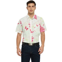 Tropical T- Shirt Tropical Elegant Flourish T- Shirt Men s Short Sleeve Pocket Shirt  by maxcute