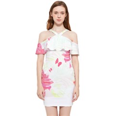 Tropical T- Shirt Tropical Elegant Flourish T- Shirt Shoulder Frill Bodycon Summer Dress by maxcute