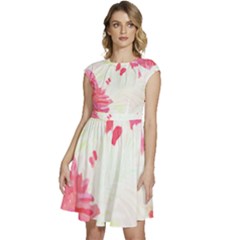 Tropical T- Shirt Tropical Elegant Flourish T- Shirt Cap Sleeve High Waist Dress