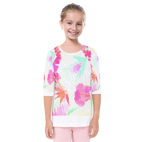 Tropical T- Shirt Tropical Fascinating Foliage T- Shirt Kids  Quarter Sleeve Raglan Tee by maxcute