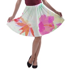 Tropical T- Shirt Tropical Fascinating Foliage T- Shirt A-line Skater Skirt by maxcute