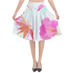 Tropical T- Shirt Tropical Fascinating Foliage T- Shirt Flared Midi Skirt by maxcute