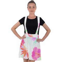 Tropical T- Shirt Tropical Fascinating Foliage T- Shirt Velvet Suspender Skater Skirt by maxcute