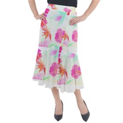 Tropical T- Shirt Tropical Fascinating Foliage T- Shirt Midi Mermaid Skirt by maxcute