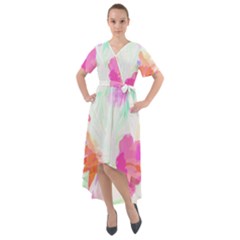 Tropical T- Shirt Tropical Fascinating Foliage T- Shirt Front Wrap High Low Dress by maxcute