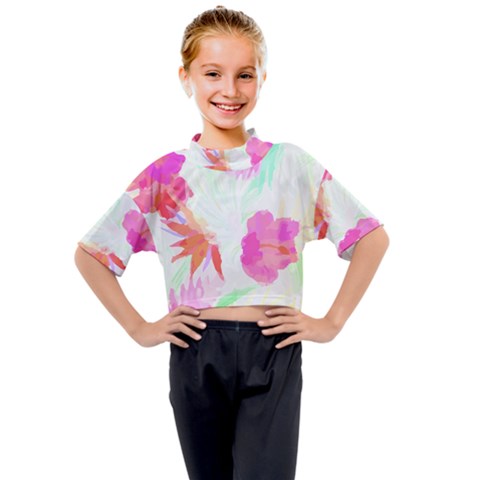 Tropical T- Shirt Tropical Fascinating Foliage T- Shirt Kids Mock Neck Tee by maxcute