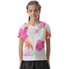 Tropical T- Shirt Tropical Fascinating Foliage T- Shirt Kids  Frill Chiffon Blouse by maxcute