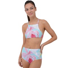 Tropical T- Shirt Tropical Fascinating Unfold T- Shirt High Waist Tankini Set by maxcute