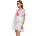 Tropical T- Shirt Tropical Fascinating Unfold T- Shirt Tiered Short Sleeve Babydoll Dress View3