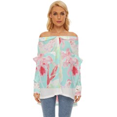 Tropical T- Shirt Tropical Fascinating Unfold T- Shirt Off Shoulder Chiffon Pocket Shirt by maxcute