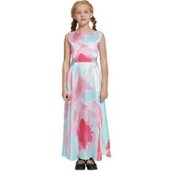 Tropical T- Shirt Tropical Fascinating Unfold T- Shirt Kids  Satin Sleeveless Maxi Dress by maxcute