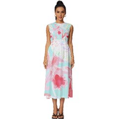 Tropical T- Shirt Tropical Fascinating Unfold T- Shirt Sleeveless Round Neck Midi Dress