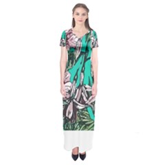 Tropical T- Shirt Tropical Fashion Aloha T- Shirt Short Sleeve Maxi Dress by maxcute