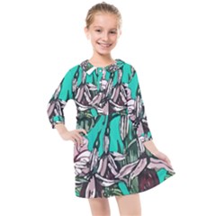 Tropical T- Shirt Tropical Fashion Aloha T- Shirt Kids  Quarter Sleeve Shirt Dress by maxcute