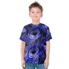 Purple Peacock Feather Kids  Cotton Tee