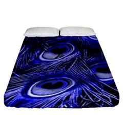 Purple Peacock Feather Fitted Sheet (california King Size) by Jancukart