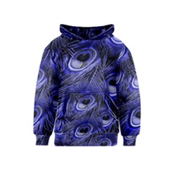 Purple Peacock Feather Kids  Pullover Hoodie