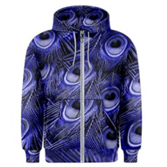 Purple Peacock Feather Men s Zipper Hoodie