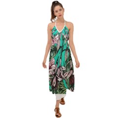 Tropical T- Shirt Tropical Fashion Aloha T- Shirt Halter Tie Back Dress  by maxcute