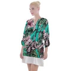 Tropical T- Shirt Tropical Fashion Aloha T- Shirt Open Neck Shift Dress by maxcute